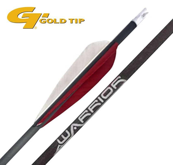 Gold Tip Warrior Arrow With 4" Feathers - Single - Leapfrog Outdoor Sports and Apparel
