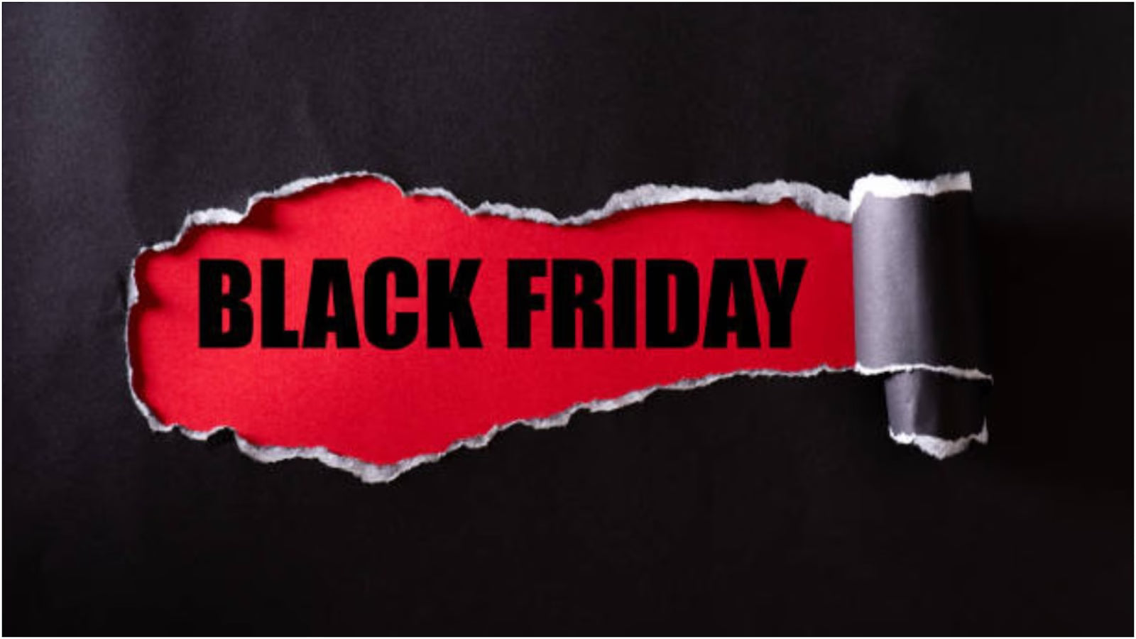 Black text on black background reading Black Friday Cyber Monday sale