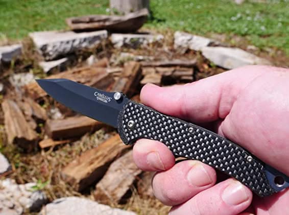 Camillus hatchet and outdoor cutting tool for camping, hunting, and survival use