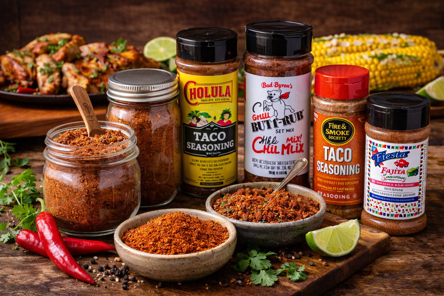 Mexican taco seasoning and chili mixes for Tex-Mex cooking and grilling