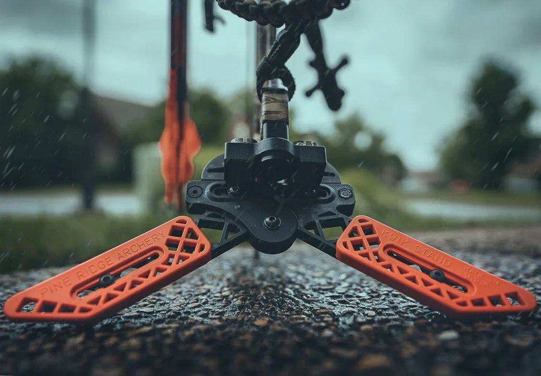Pine Ridge Archery bow accessories including bow stands, dampeners, wrist slings, and archery tuning tools