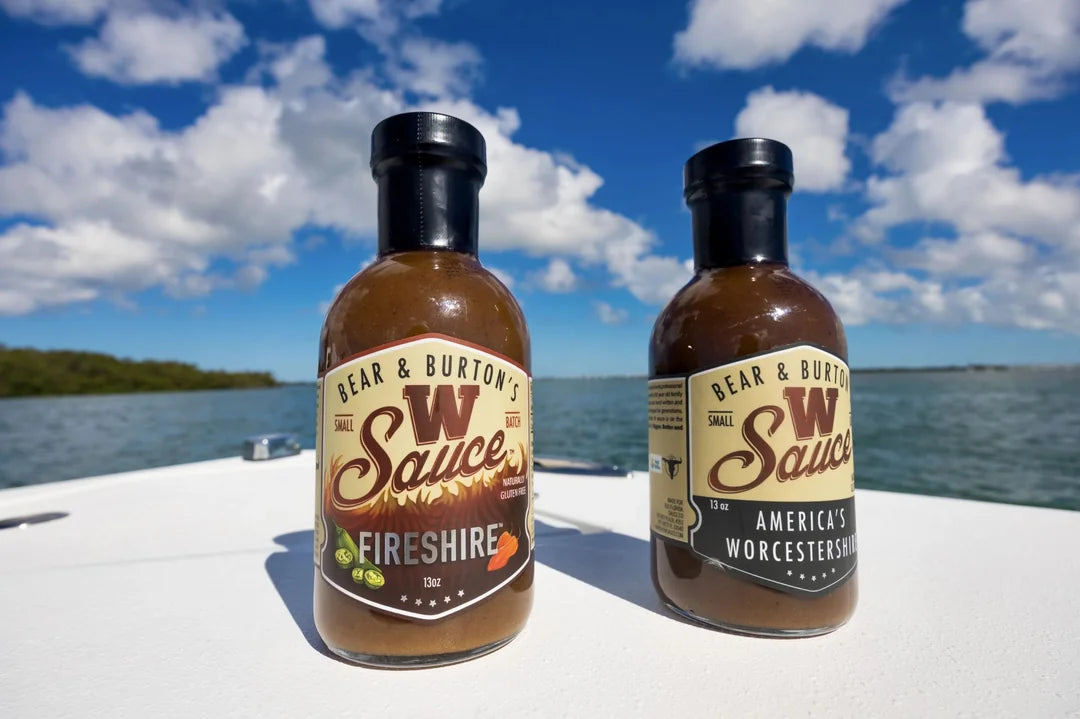 Bear and Burton's Worcestershire sauce and Wagyu beef tallow for grilling, wild game cooking, and outdoor cooking