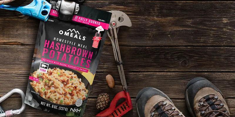 OMeals self-heating meal pouch providing a hot meal outdoors without a stove or campfire