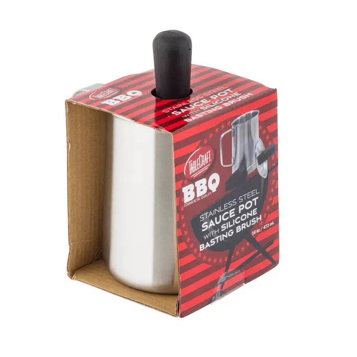 TableCraft 16 oz Sauce Pot With Silicone Basting Brush - Image 3