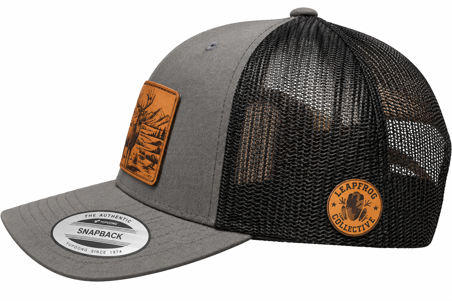 Leapfrog Collective High Country Bull Elk Bugle Leather Patch Hat - Image 2