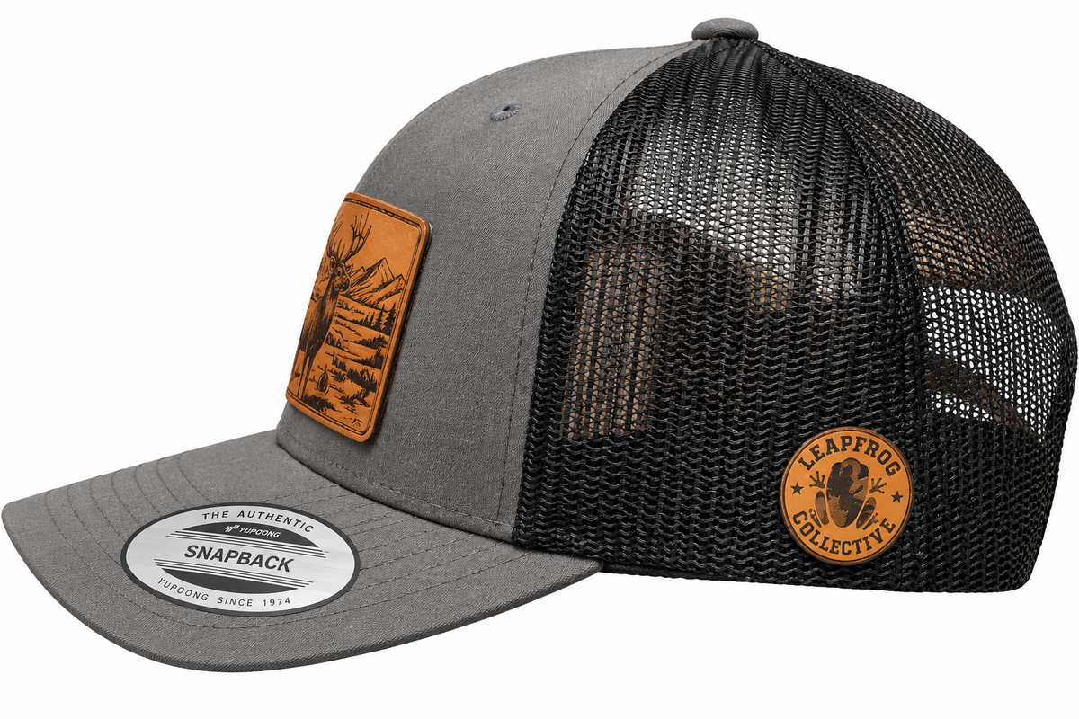 Leapfrog Collective High Country Bull Elk Bugle Leather Patch Hat - Image 2
