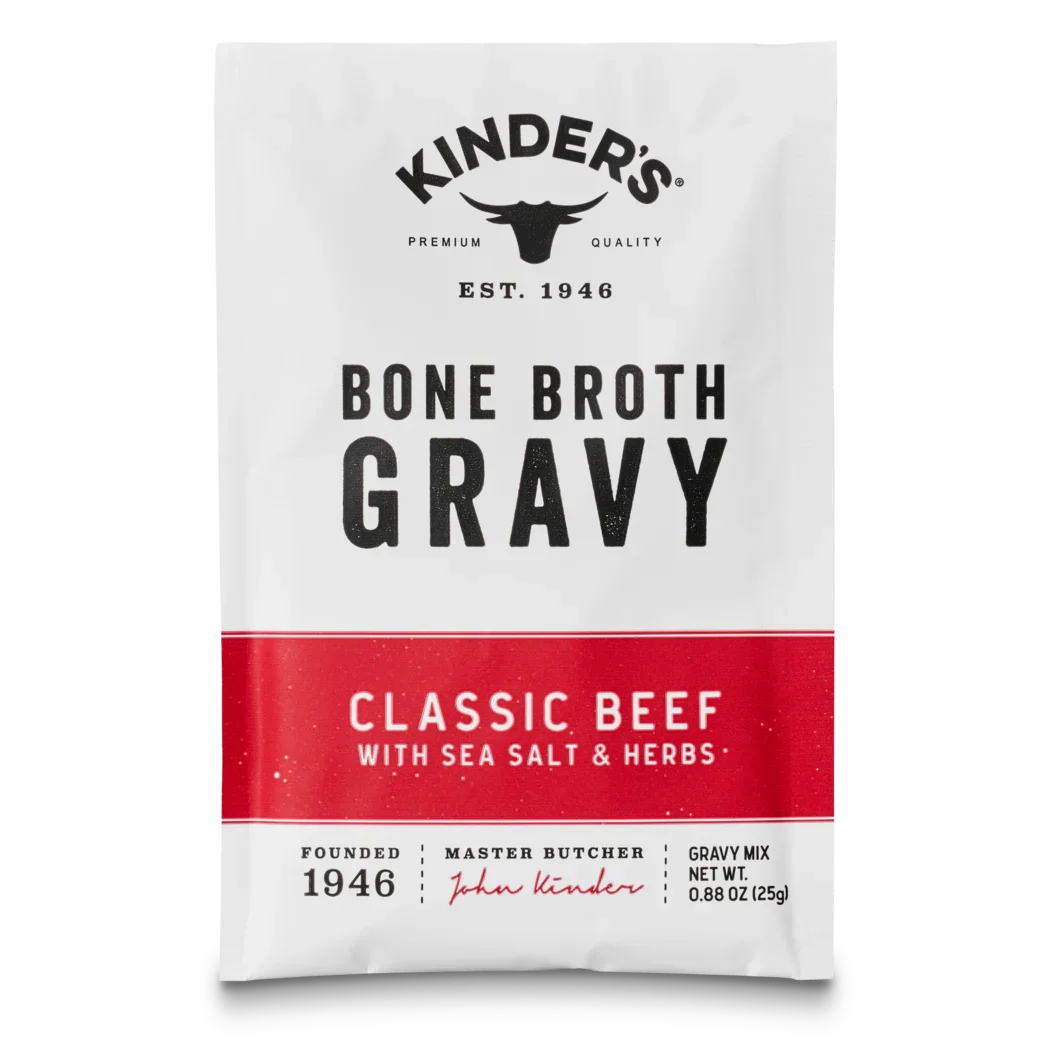 Bone broth gravy packet, classic beef flavor, with sea salt and herbs, 0.88 oz