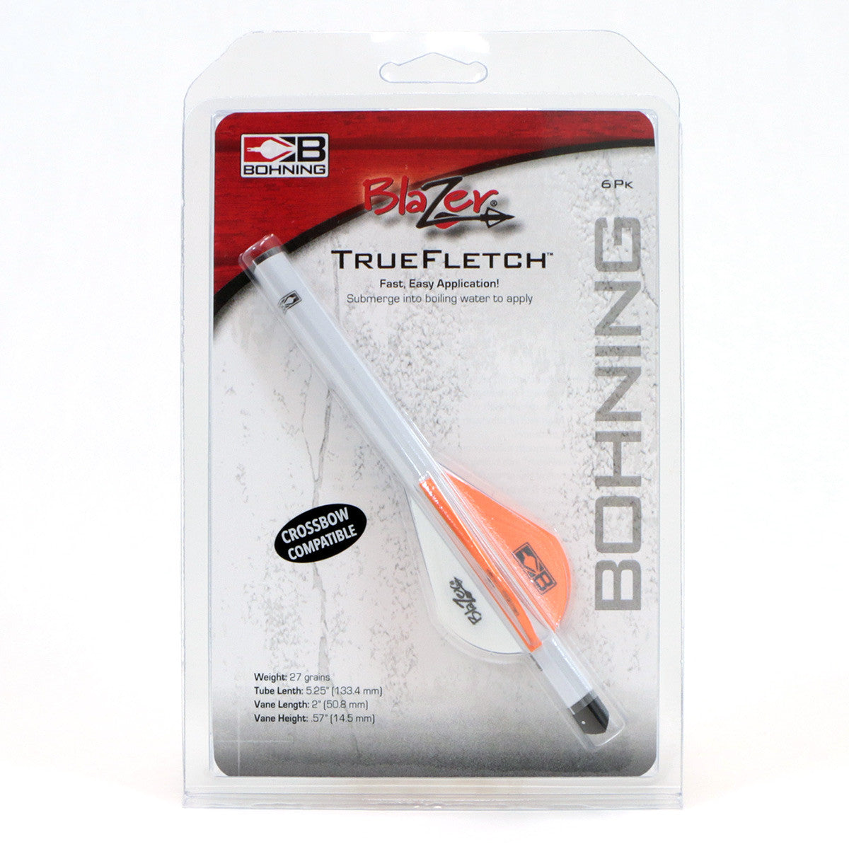 Bohning Blazer TrueFletch crossbow-compatible arrow vanes 6-pack in retail packaging