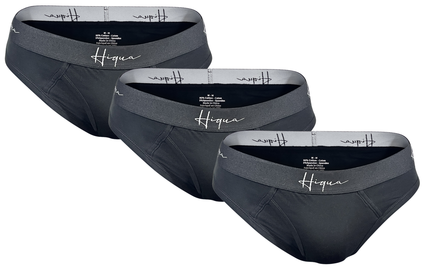 Hiqua Apparel 3 Pack Classic Briefs, Multi Colour