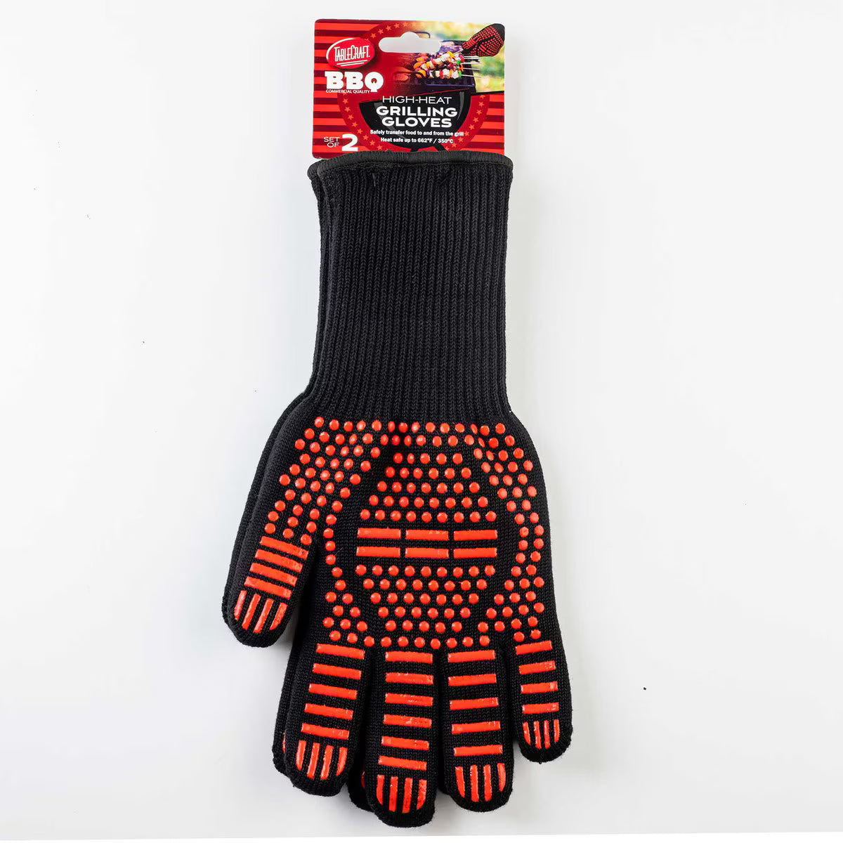 TableCraft Black & Red Grilling Gloves, Set of 2 - Image 11
