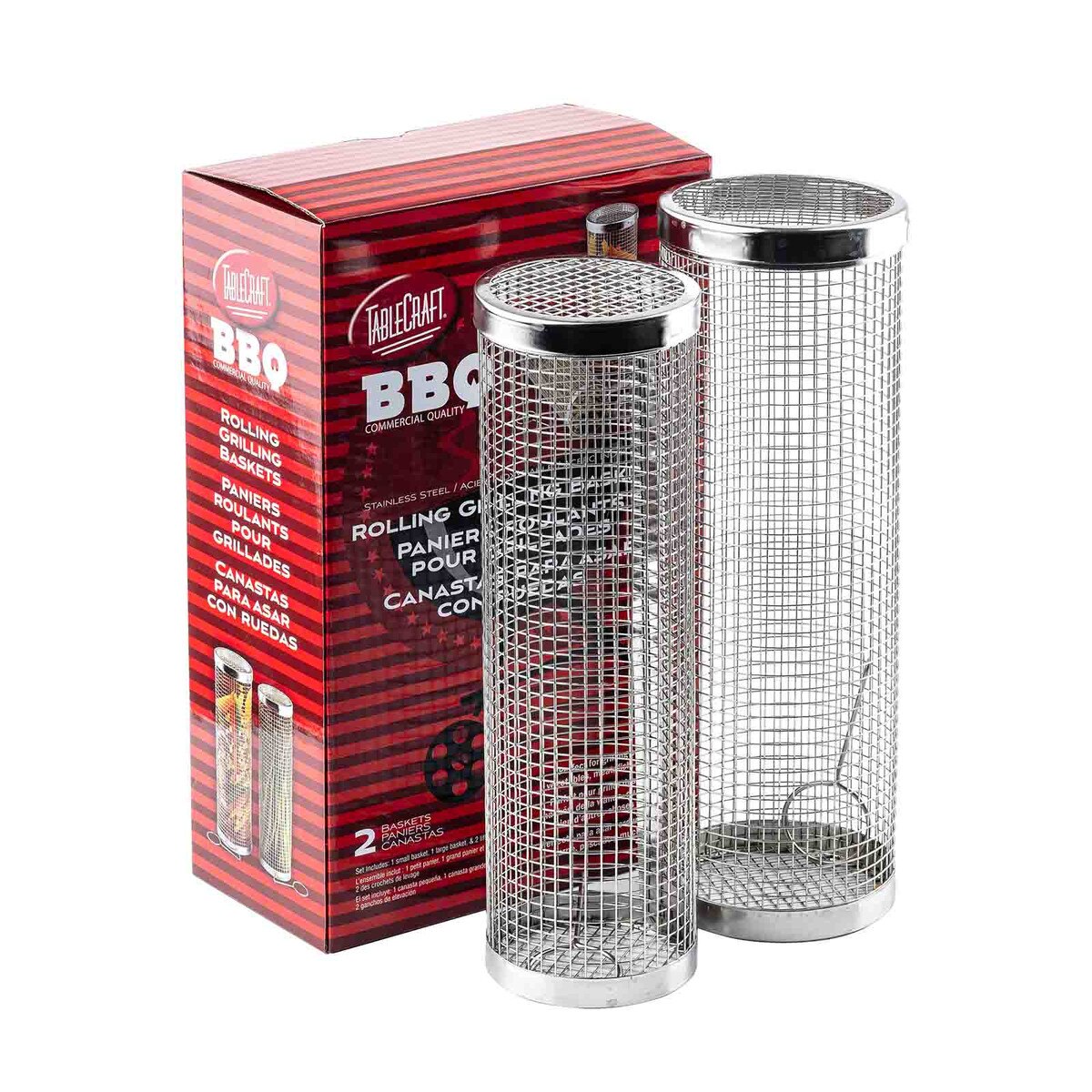 TableCraft Rolling Grilling Baskets, Set of 2 - Image 17