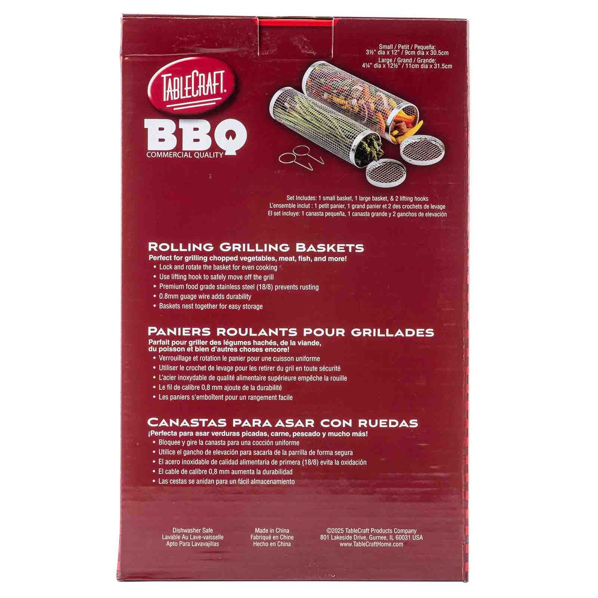 TableCraft Rolling Grilling Baskets, Set of 2 - Image 18