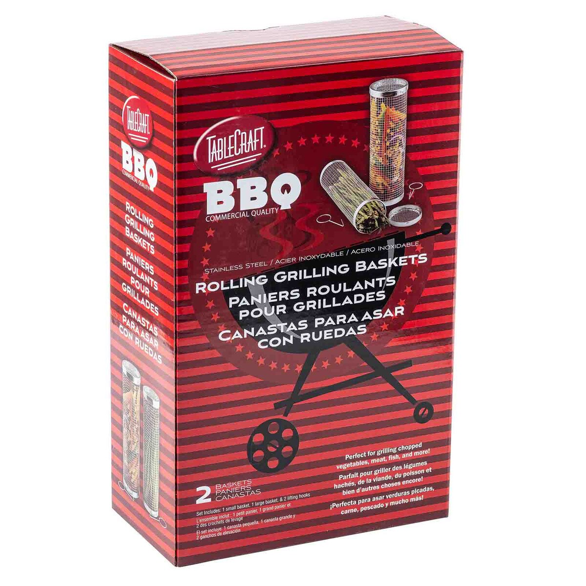 TableCraft Rolling Grilling Baskets, Set of 2 - Image 19