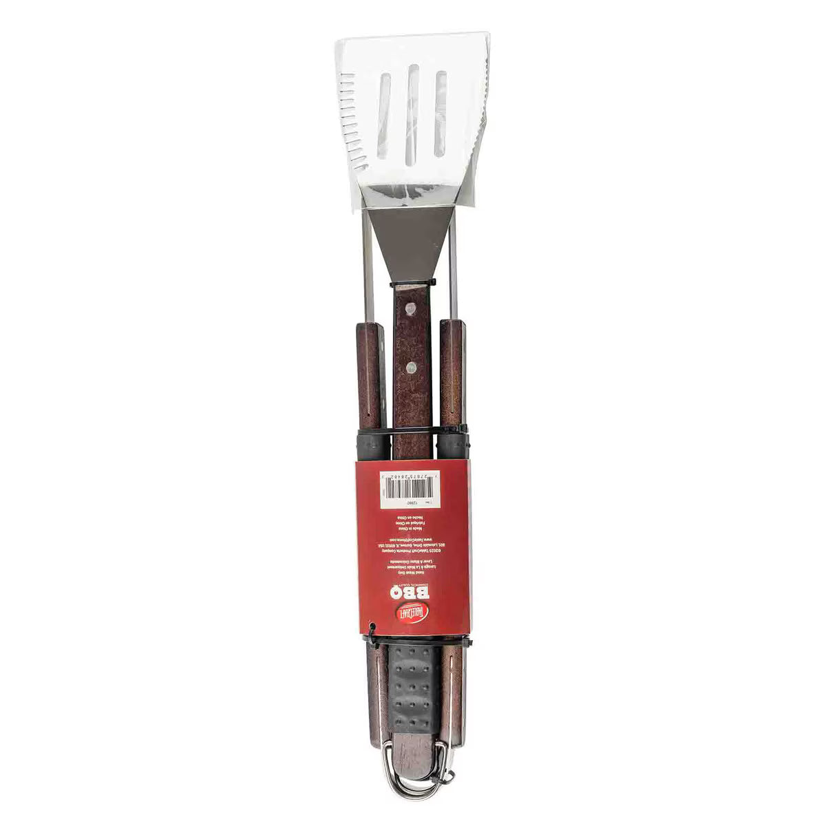 TableCraft 3-Piece Soft-Grip Grilling Tool Set with Dark Wood Handles - Image 4