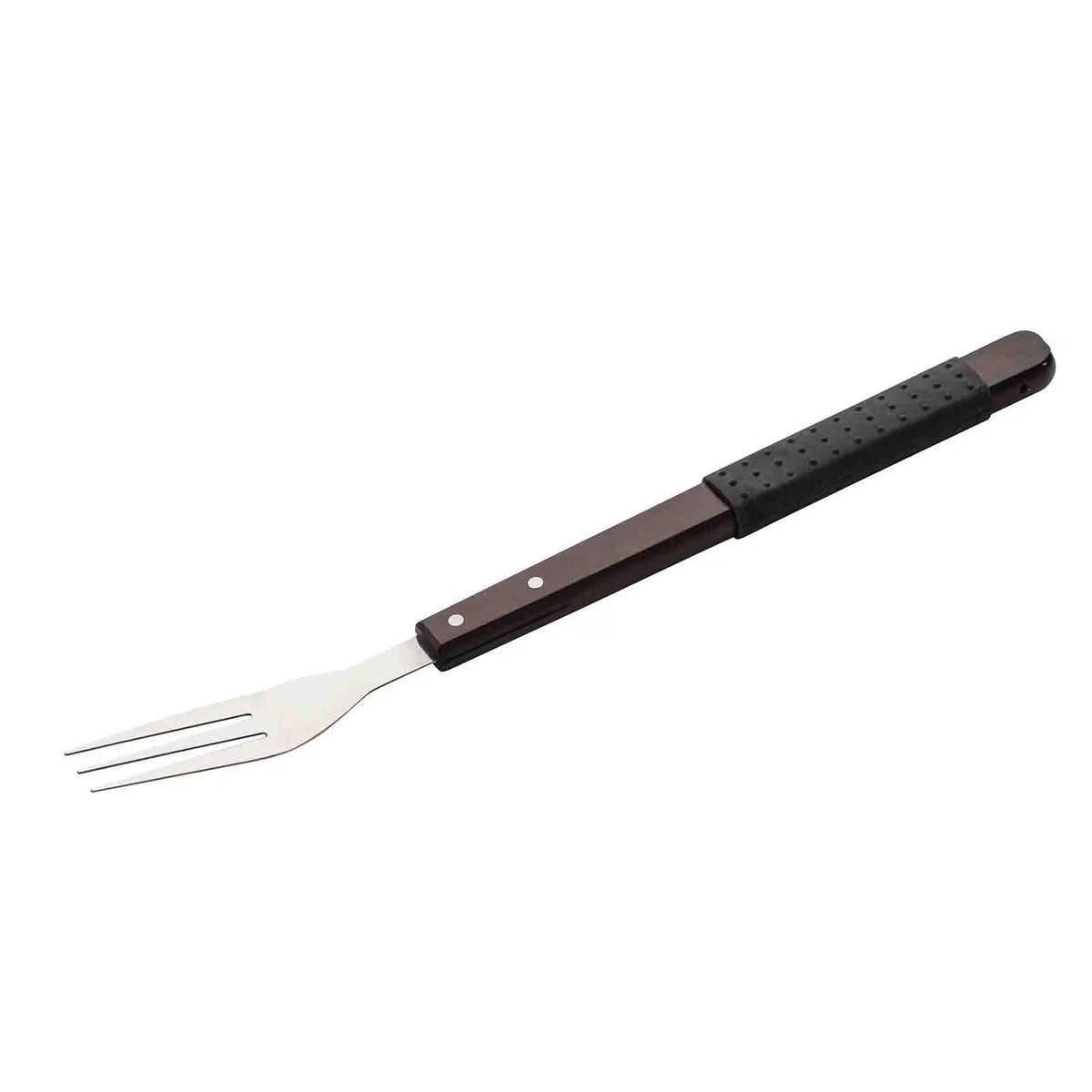 TableCraft Wood Handle Grilling 2-Tined Fork with Soft Grip - Image 4