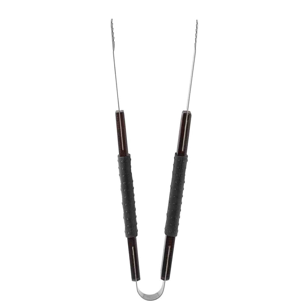 TableCraft Wooden Handle Grilling Tongs With Black Soft Grip - Image 4