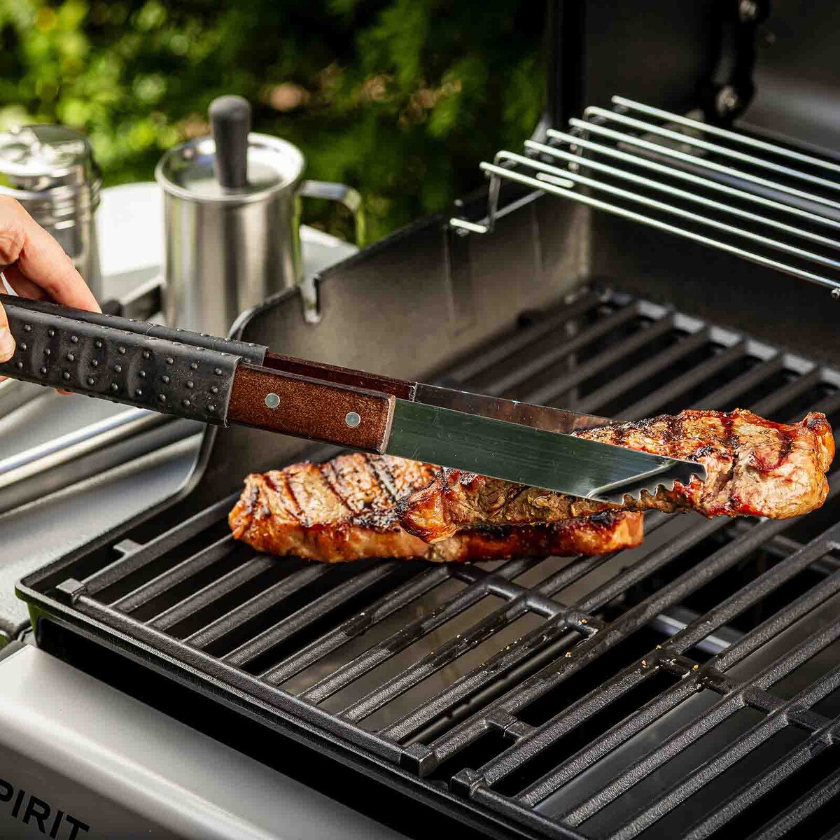 TableCraft Wooden Handle Grilling Tongs With Black Soft Grip - Image 10