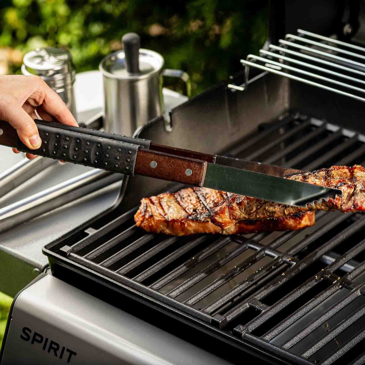 TableCraft Wooden Handle Grilling Tongs With Black Soft Grip - Image 11