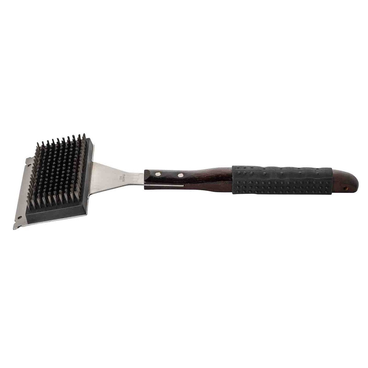 TableCraft Wooden Handle Wide Grill Brush with Black Soft Grip - Image 3