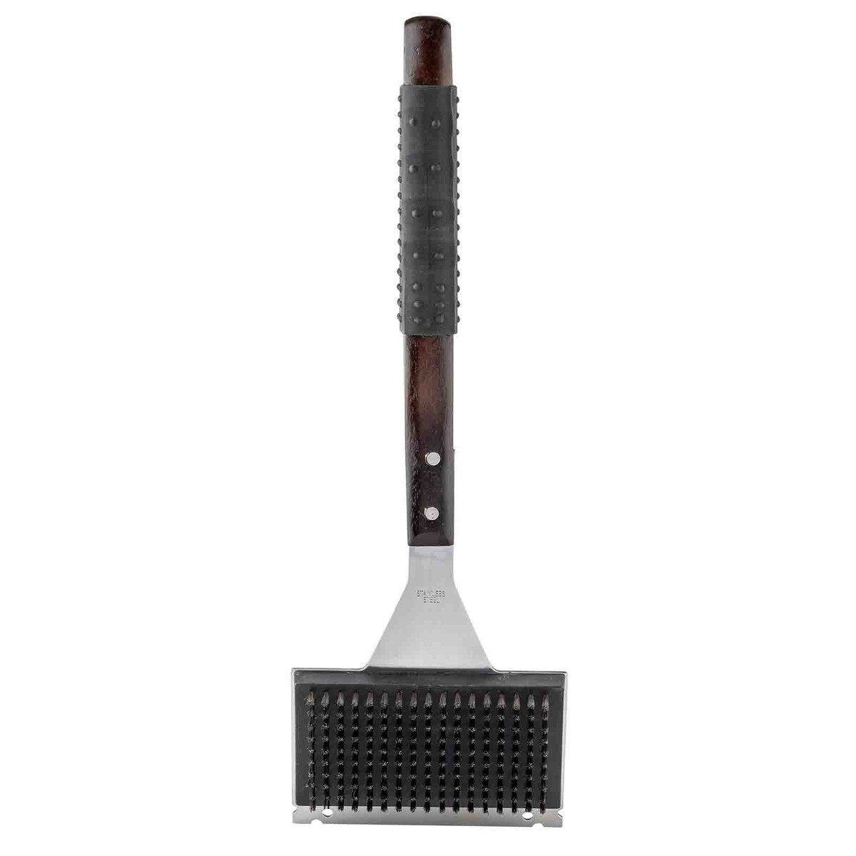 TableCraft Wooden Handle Wide Grill Brush with Black Soft Grip - Image 4
