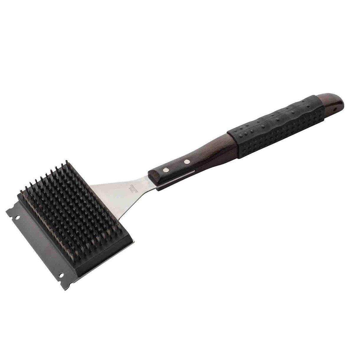 TableCraft Wooden Handle Wide Grill Brush with Black Soft Grip - Image 5