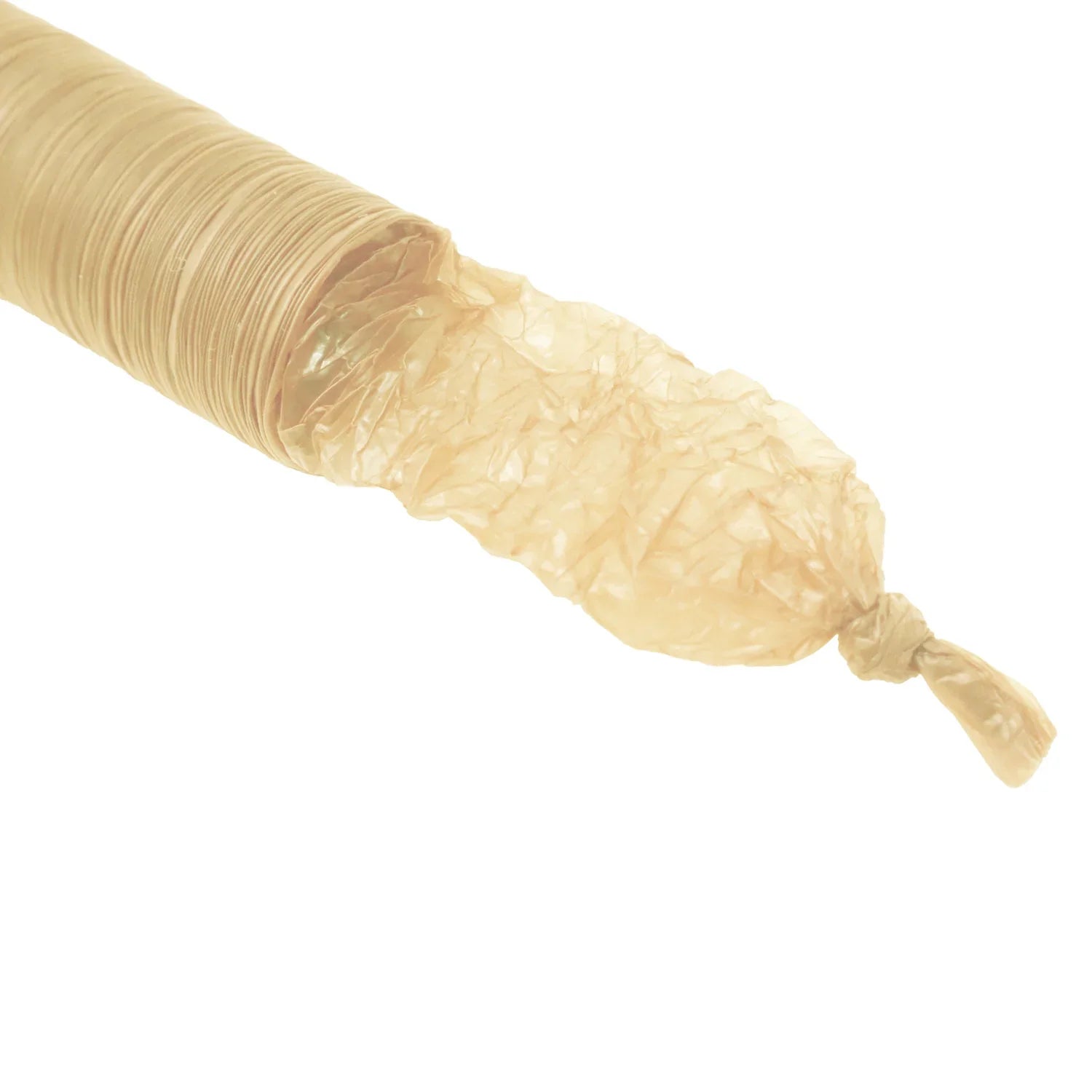 Collagen sausage casing roll on white background for meat processing or sausage making