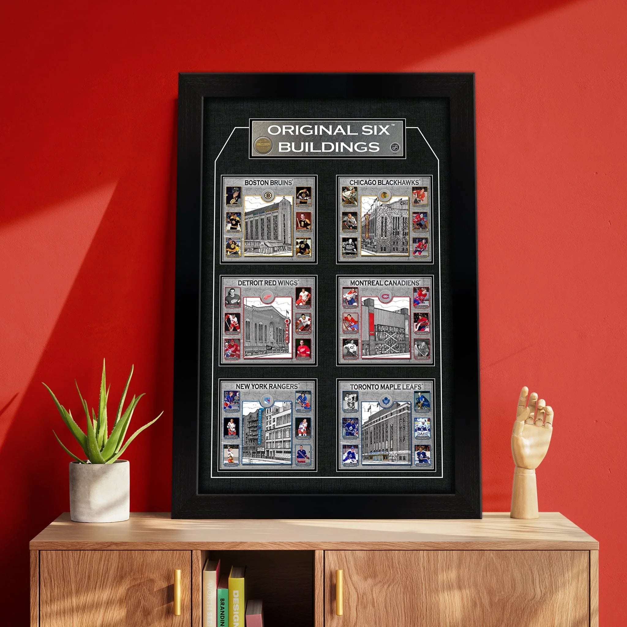 Original Six Framed Player Collage Vertical