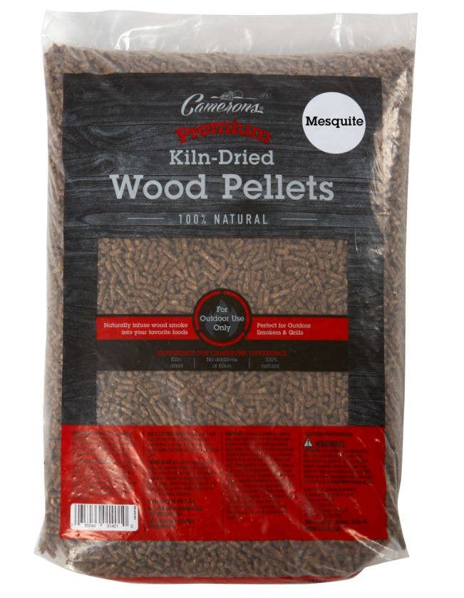 Camerons Mesquite Wood Smoking Pellets 20 lb bag for pellet grills, brisket, steak, beef ribs, lamb and wild game