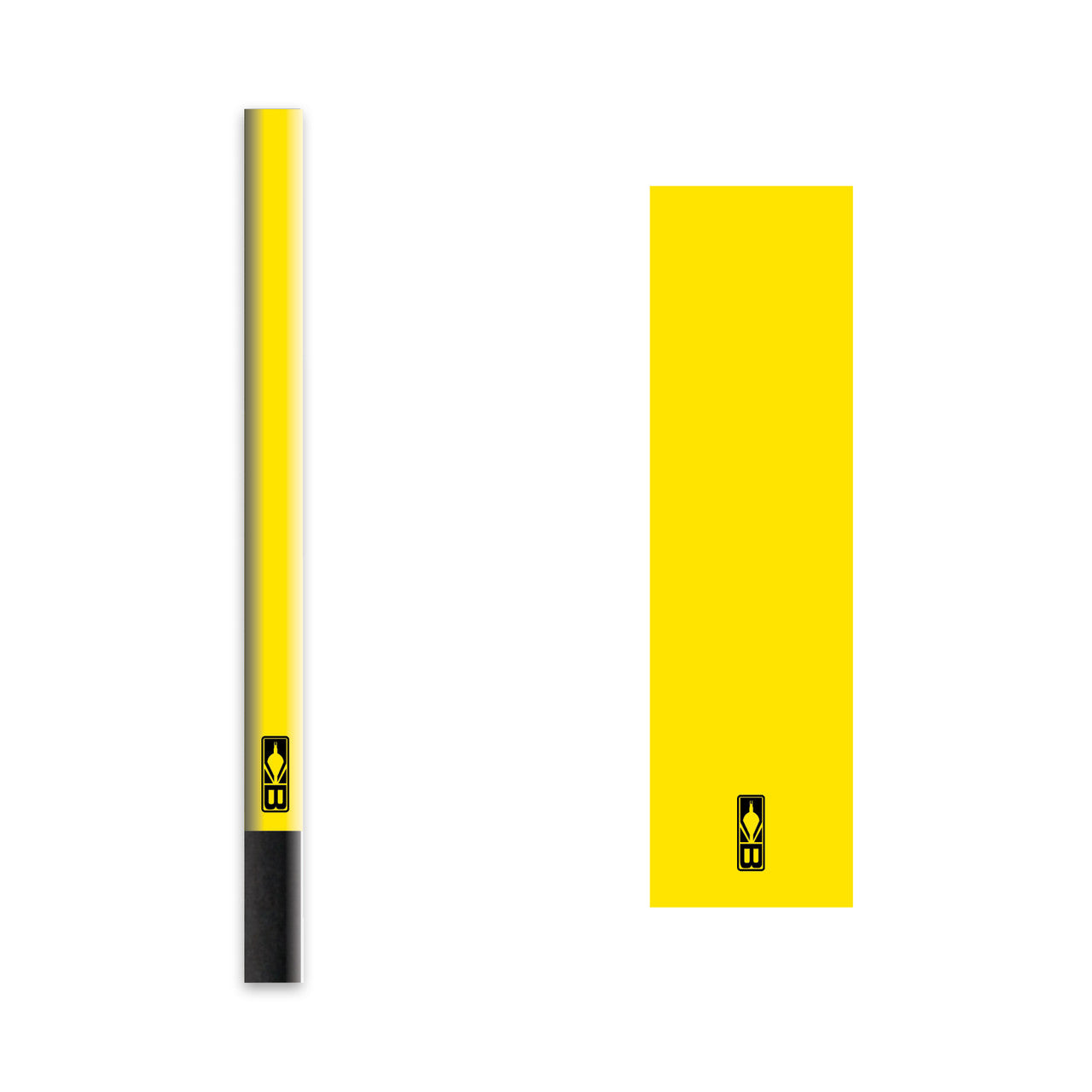 Yellow archery arrow wrap with black logo for hunting equipment