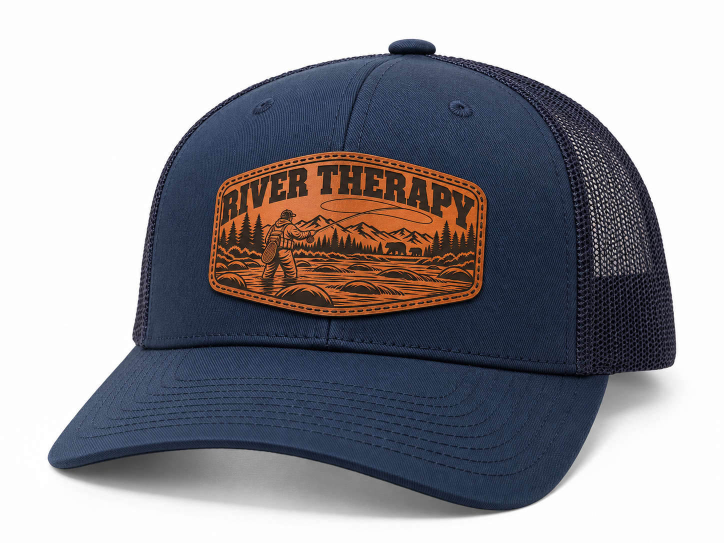 Leapfrog Collective River Therapy Trucker Hat – Fishing & Bears - Image 3