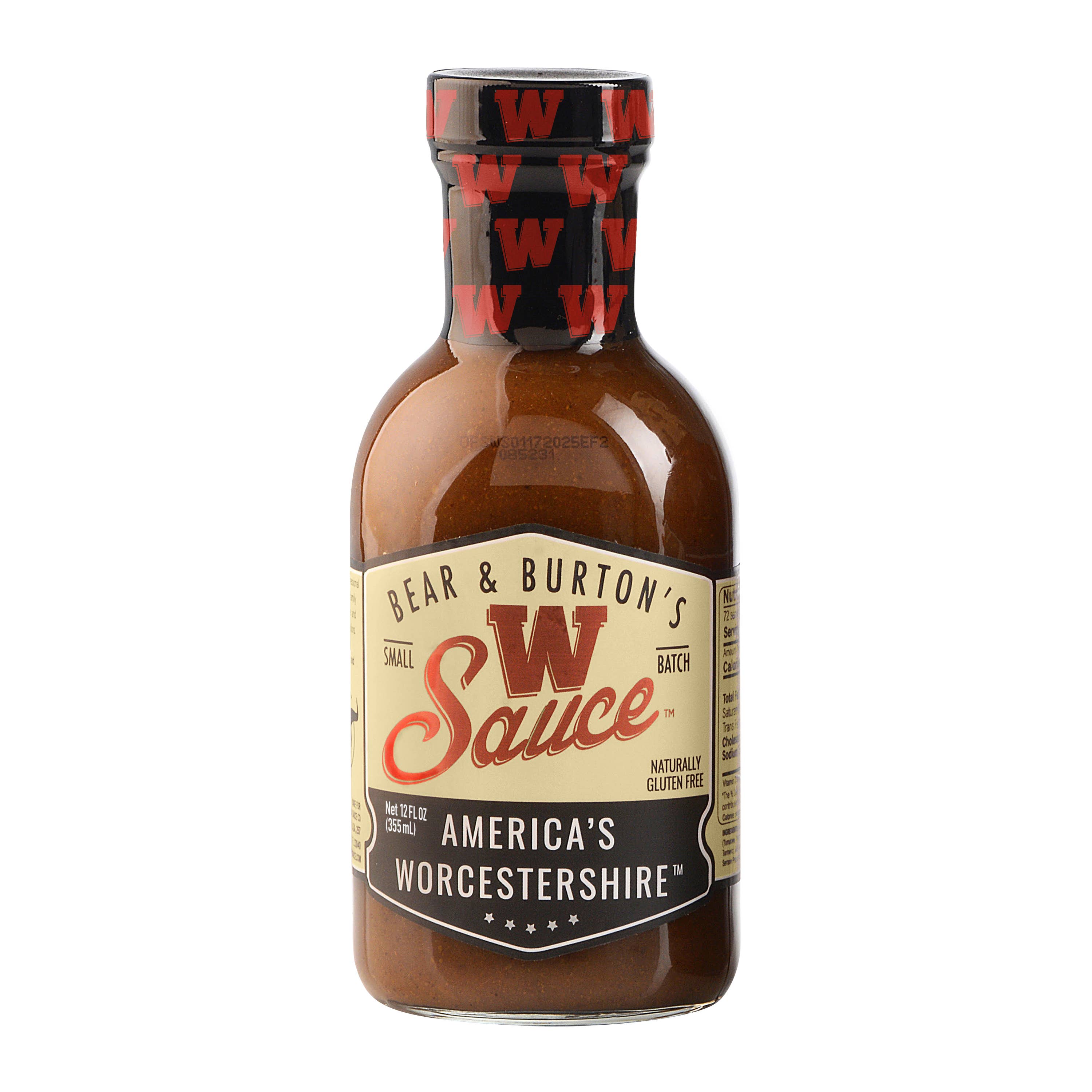 Bear & Burton's W Sauce bottle, America's Worcestershire, small batch gluten-free