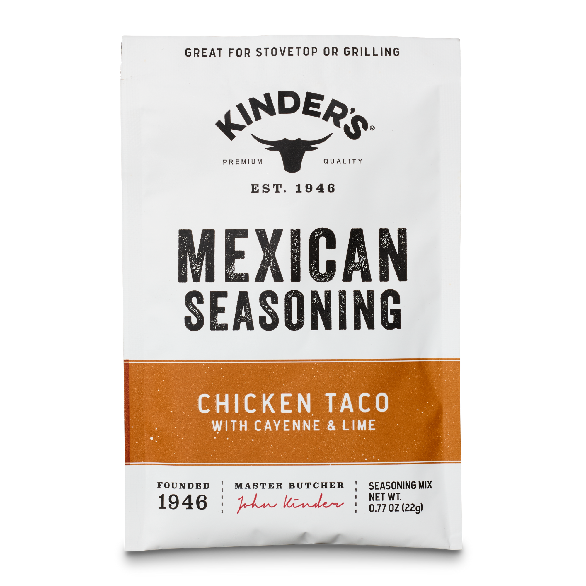 Mexican seasoning packet for chicken taco with cayenne and lime, 22g, grilling spice mix