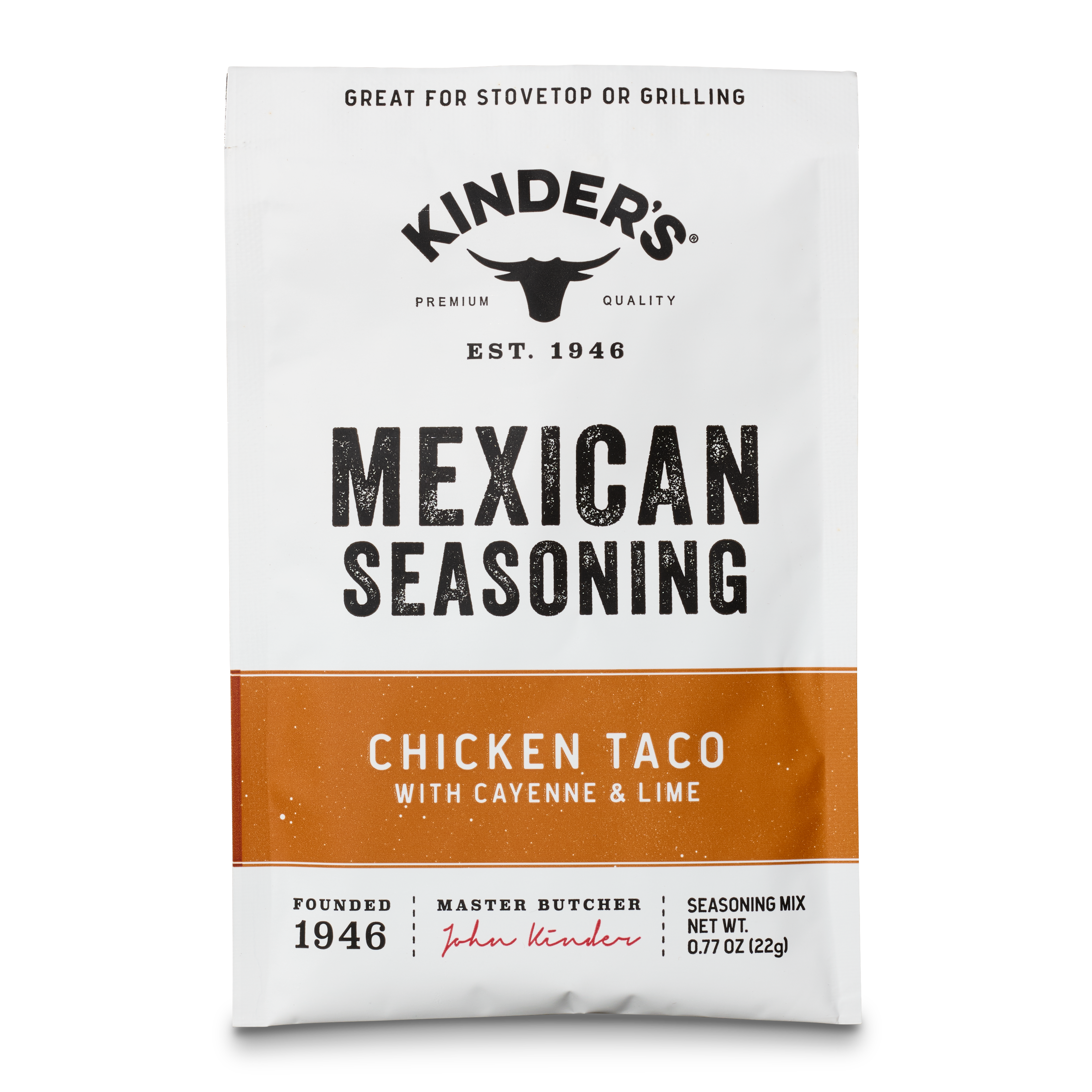 Mexican seasoning packet for chicken taco with cayenne and lime, 22g, grilling spice mix