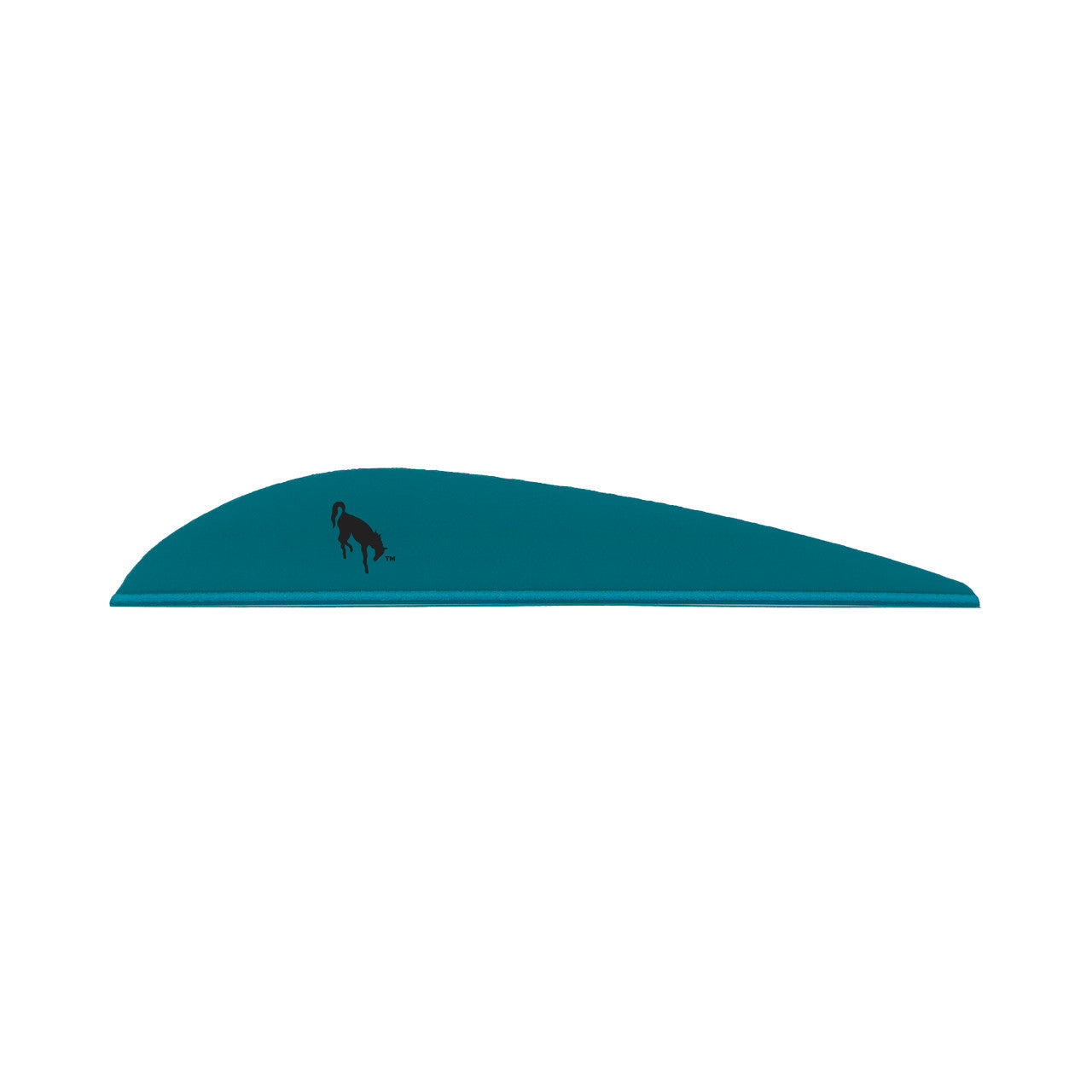 Teal archery arrow vane with animal silhouette, ideal for fletching hunting arrows