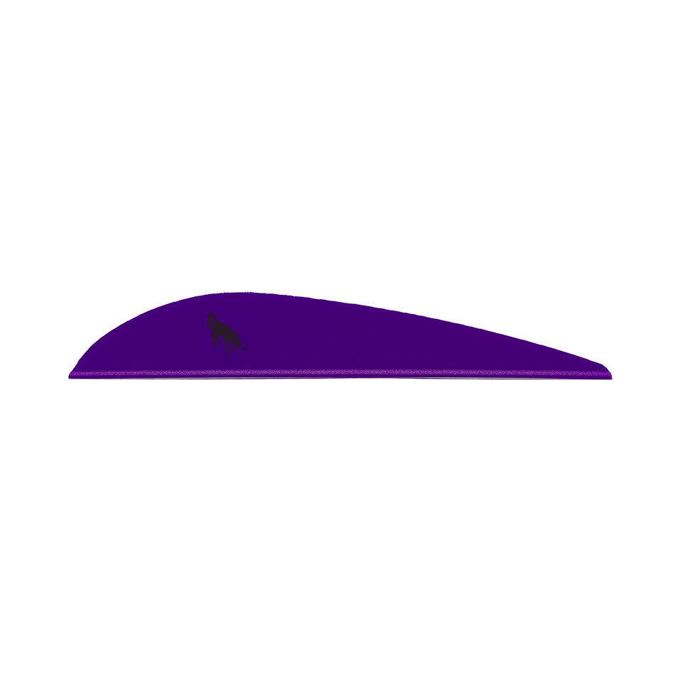 Purple archery vane with black animal silhouette, hunting arrow accessory