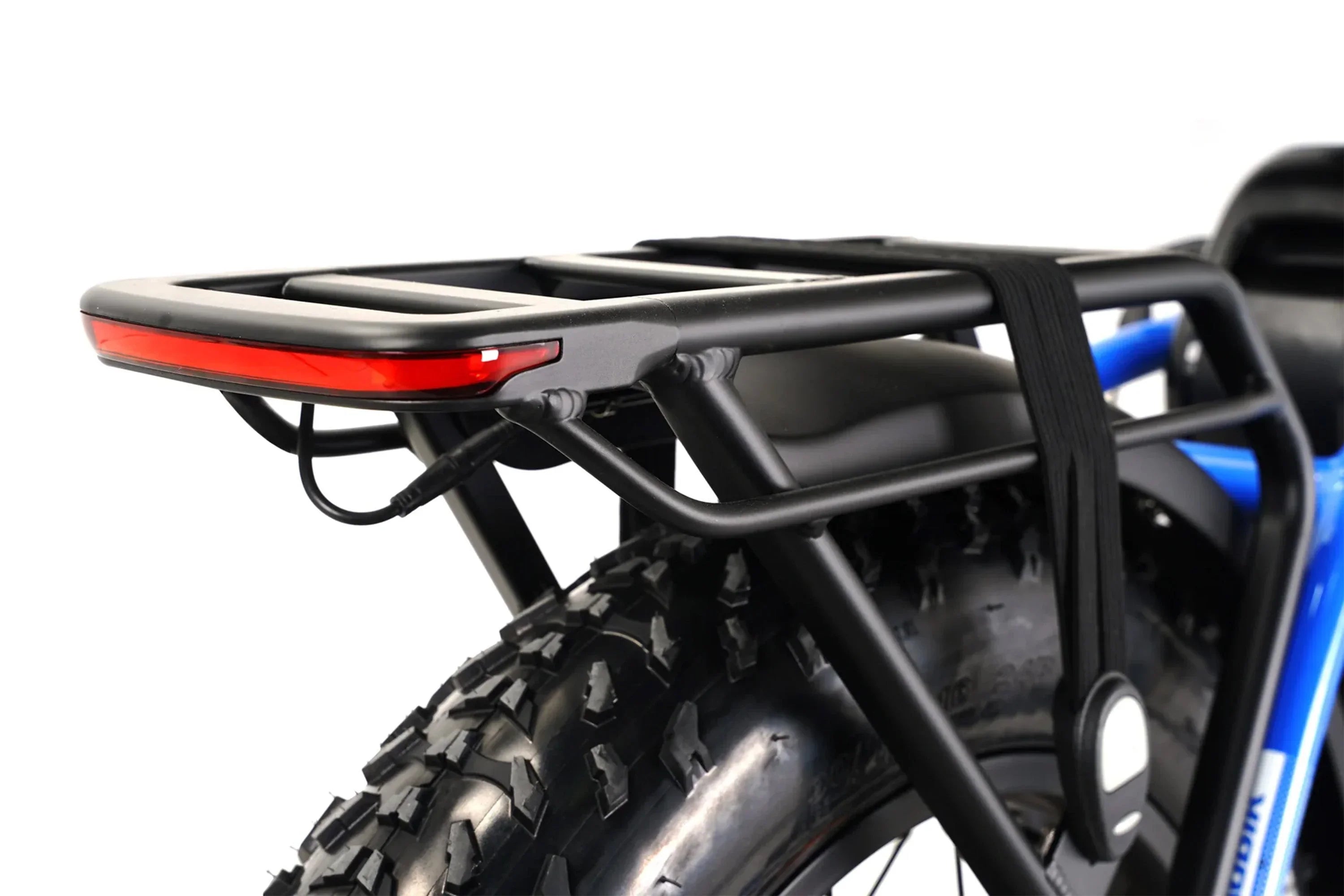Close-up of Taubik Escape foldable fat tire e-bike rear rack and taillight