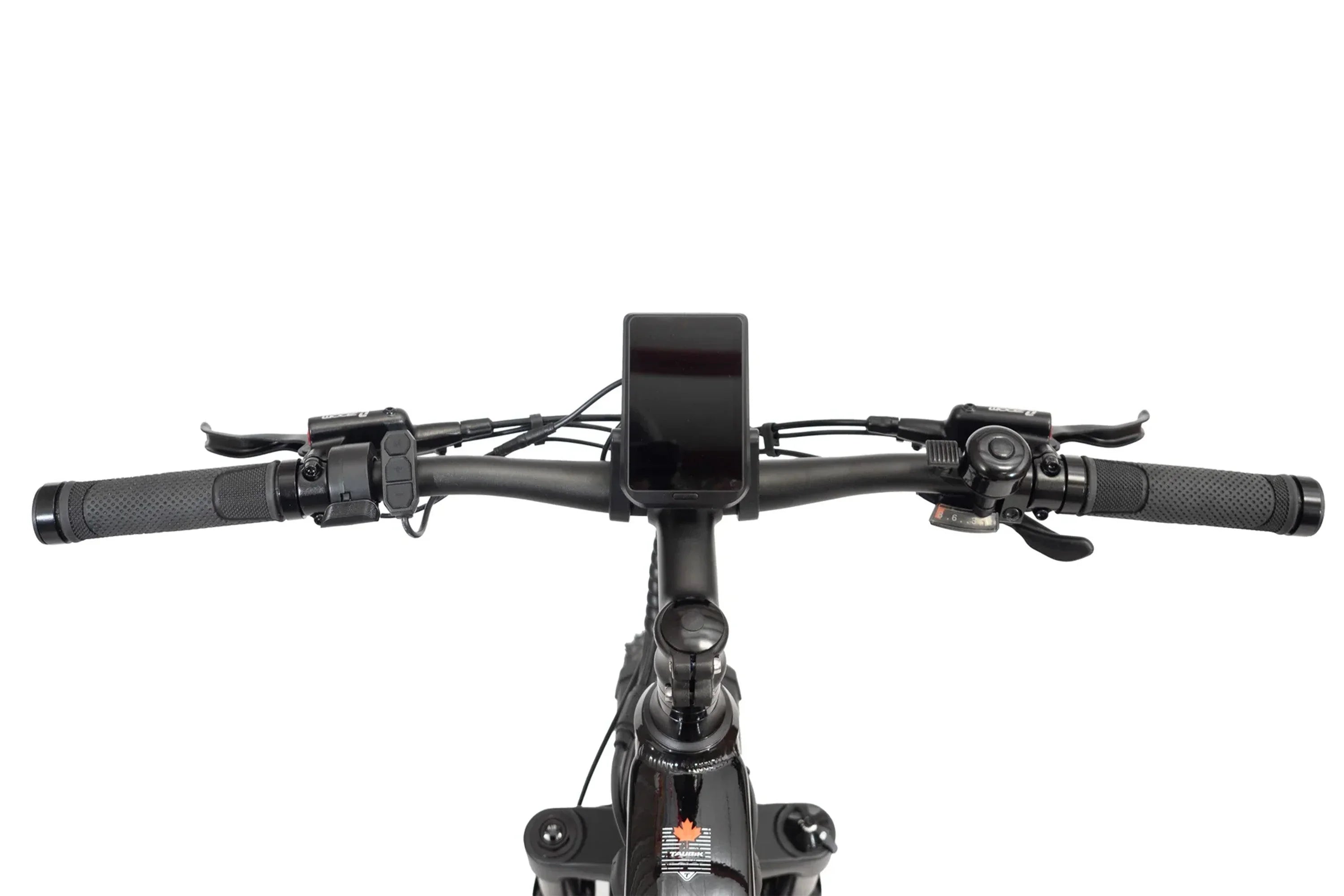 Taubik Westridge 4T ebike handlebars with control panel and grips, front view