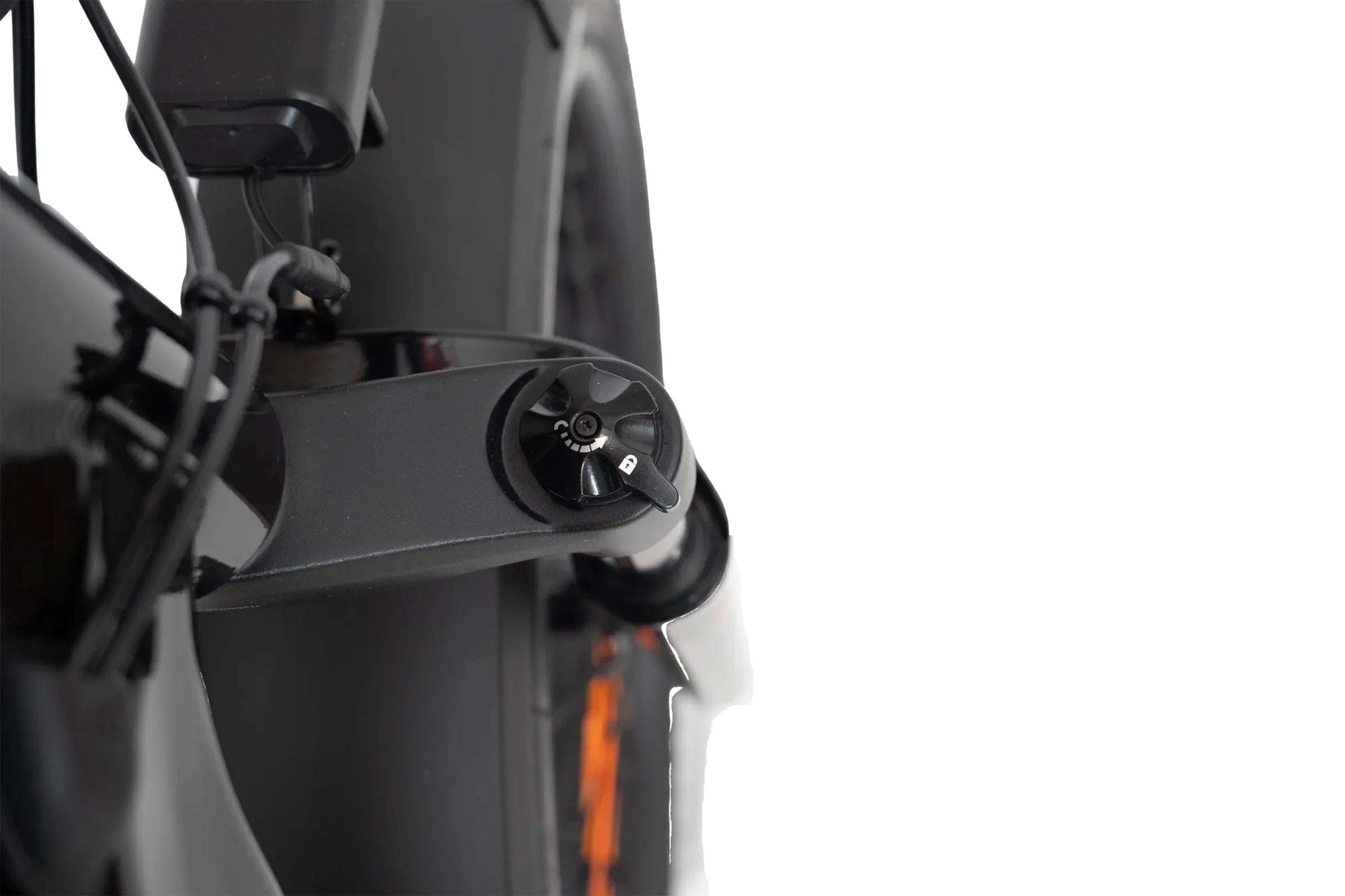 Close-up of Taubik Westridge 4T off-road e-bike frame and UL2849 certified battery.