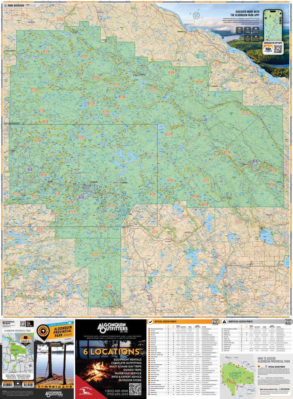 Backroad Maps Algonquin Provincial Park Ontario - Recreation Map