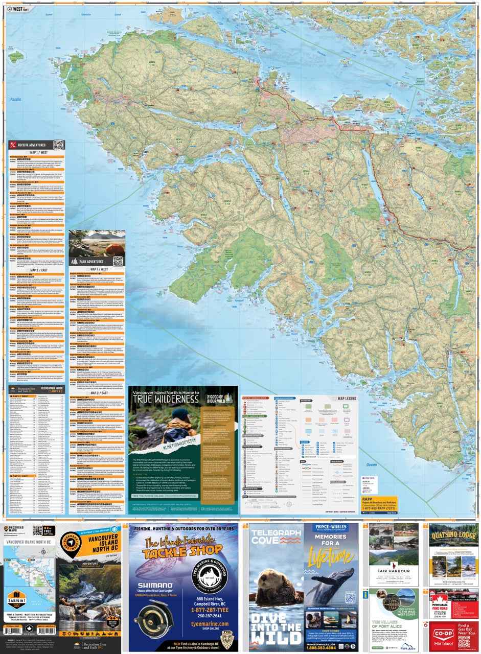 Backroad Maps Vancouver Island North BC - Recreation Map
