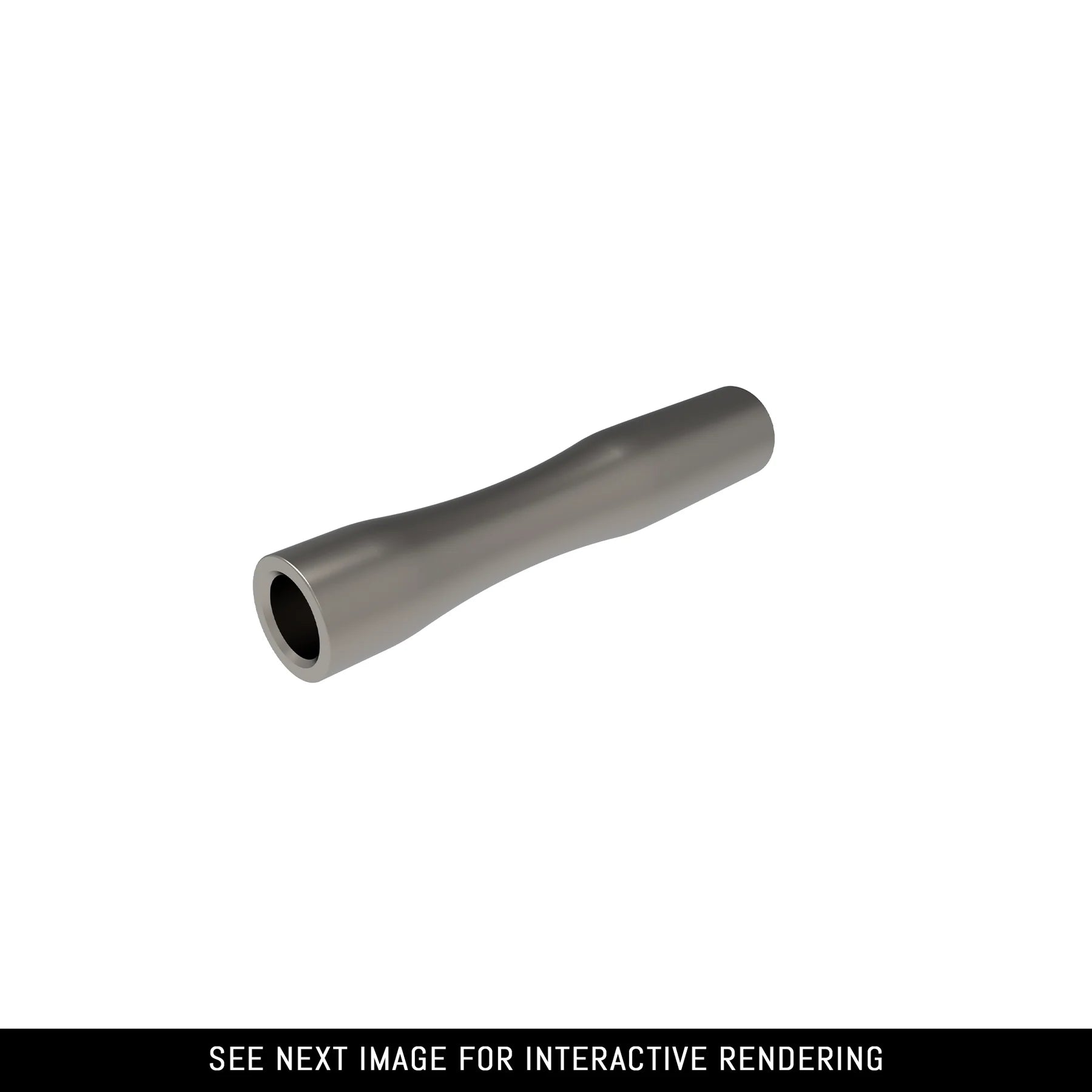Titanium archery stabilizer insert with smooth, tapered design on white background