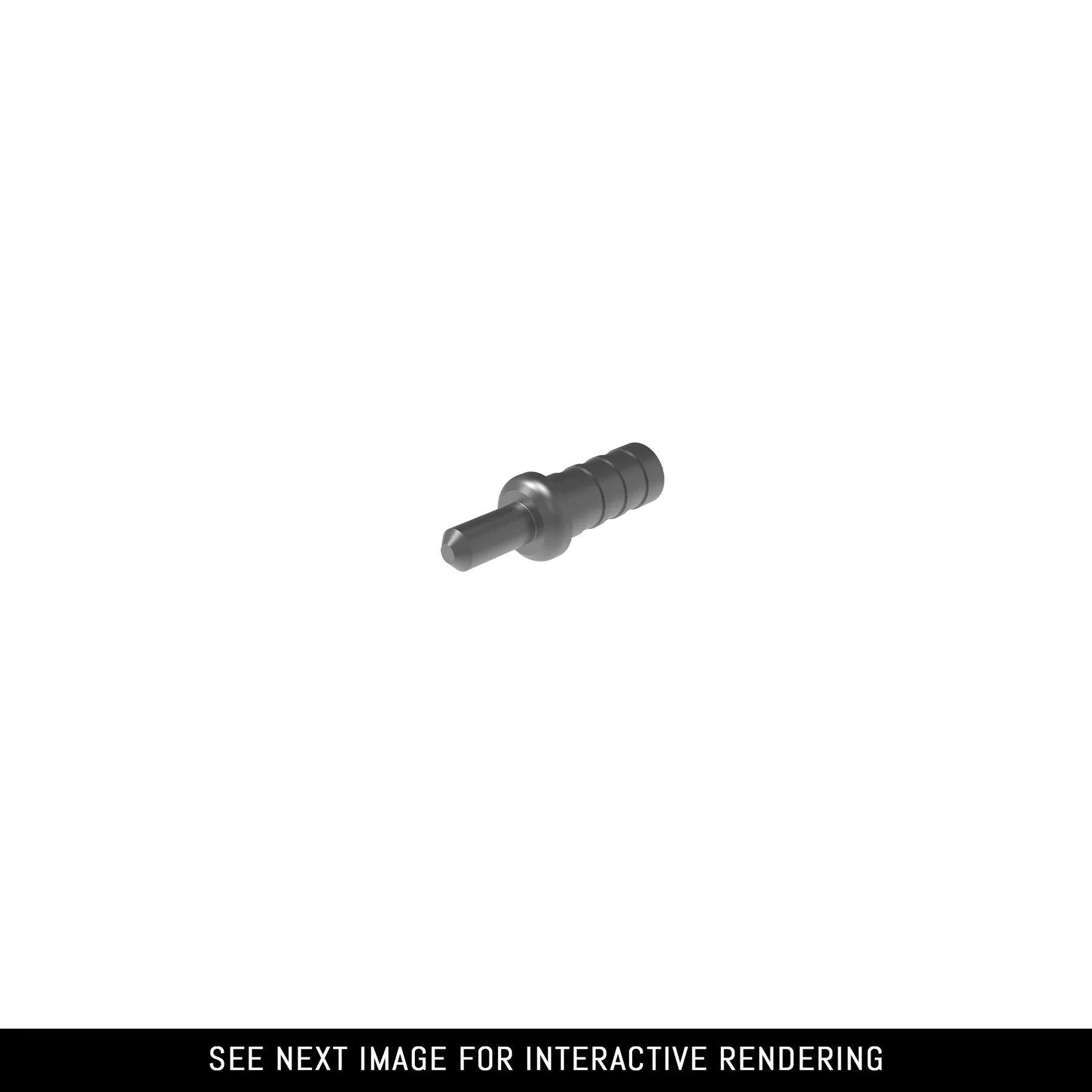 Black metal archery bow bushing pin on white background