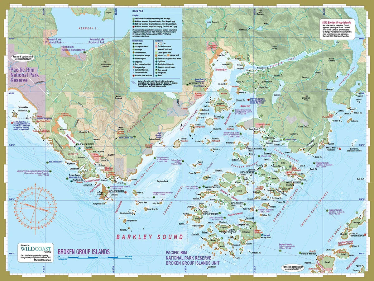 Wild Coast Publishing 210 Broken Group Islands Kayaking and Boating Map
