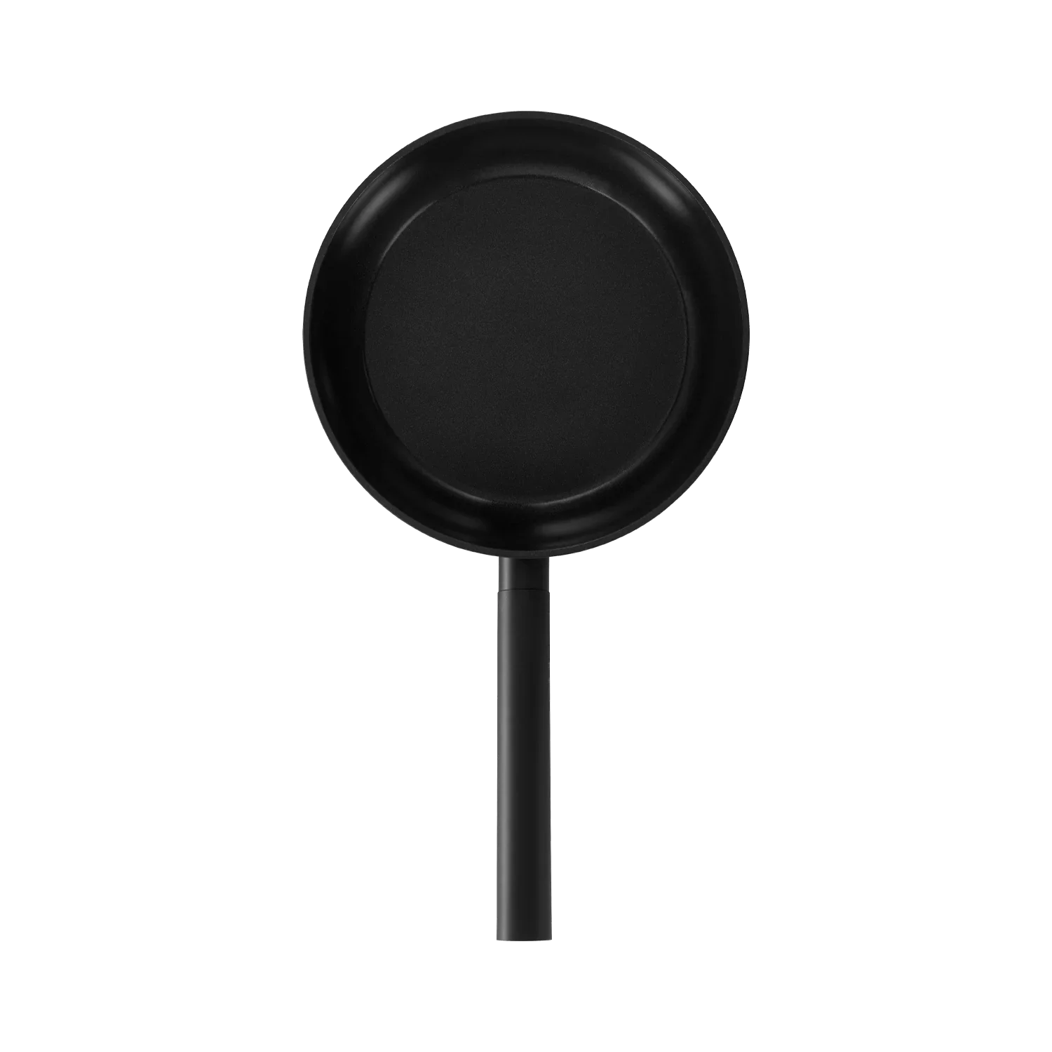 Black metal camp frying pan with handle, ideal outdoor cooking gear