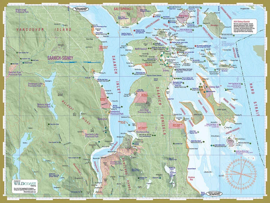 Wild Coast Publishing 216 Saanich-Sidney Kayaking and Boating Map