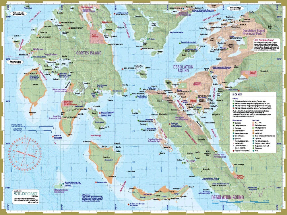 Wild Coast Publishing 232 Desolation Sound Kayaking and Boating Map