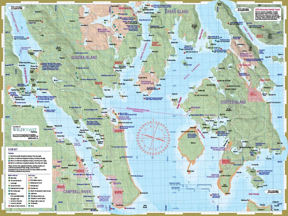Wild Coast Publishing 233 Discovery Islands South Kayaking and Boating Map