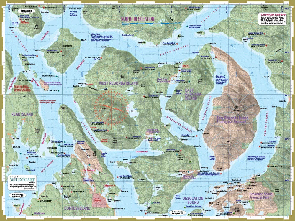Wild Coast Publishing 234 North Desolation Kayaking and Boating Map