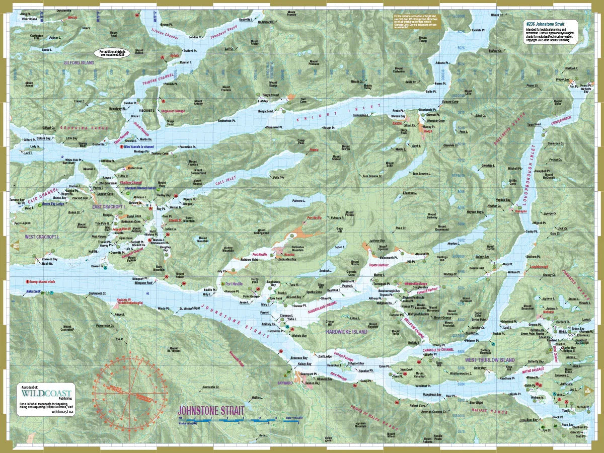 Wild Coast Publishing 236 Johnstone Strait Kayaking and Boating Map