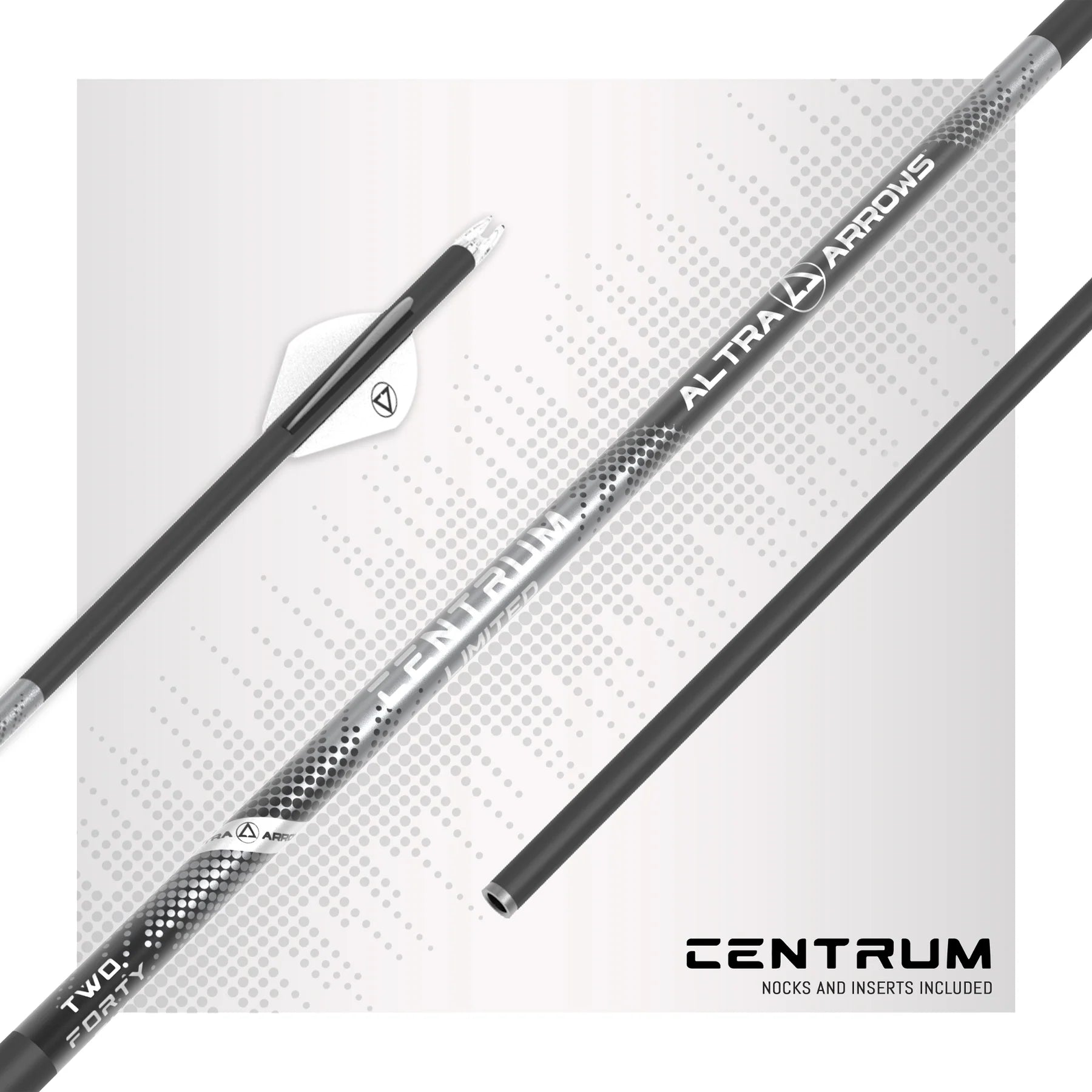 Centrum Altra Arrows carbon fletched arrow shaft with nock and insert for archery